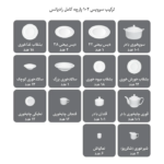 سرویس غذاخوری 102 پارچه چینی زرین ایران طرح رادیانس ساده - Image 5