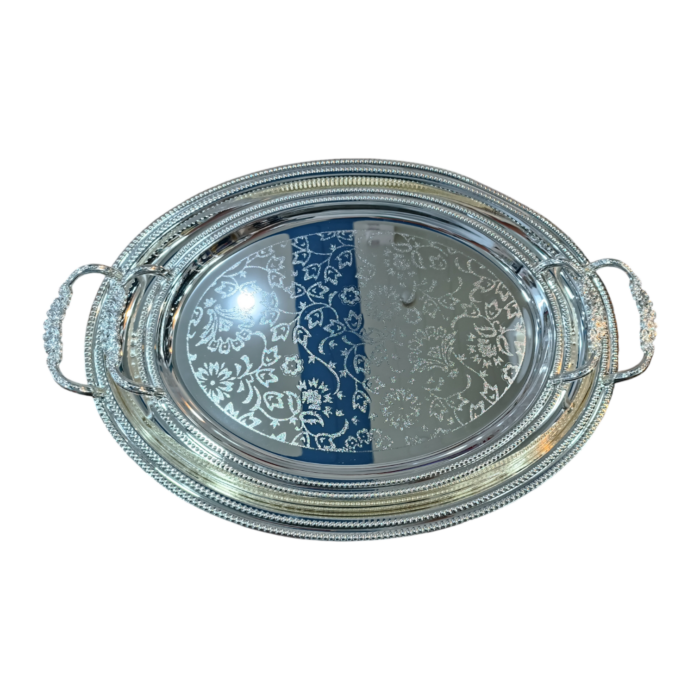 سینی جفتی بیضی یونی هوم طرح گل - Image 1