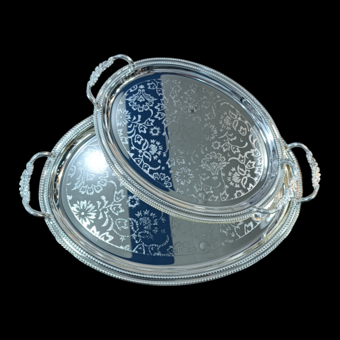 سینی جفتی بیضی یونی هوم طرح گل - Image 2