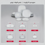 سرویس غذاخوری 27 پارچه چینی زرین ایران مدل کواترو ادلین - Image 5