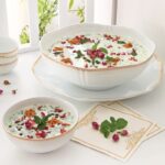 قاب و قدح چینی زرین طرح ریوا طلایی - Image 2