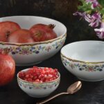 سرویس 13 پارچه پیاله چینی زرین طرح گل گلستان - Image 3