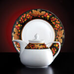 سرویس 108 پارچه والندورفر آرایه شهرزاد طرح سیمرغ چینی زرین - Image 5